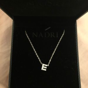 Dainty, silver “E” necklace